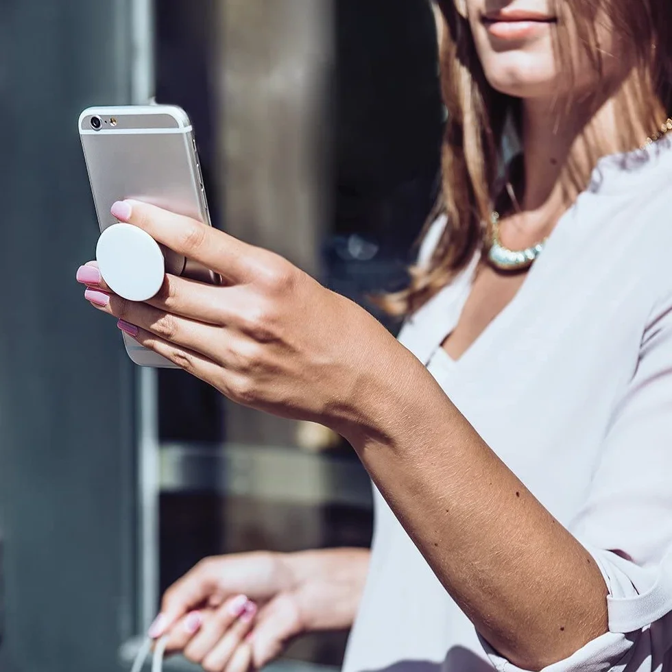 PopSockets PopGrip Adhésif Motif Léopard Imprimé Fourrure Beige/Marron