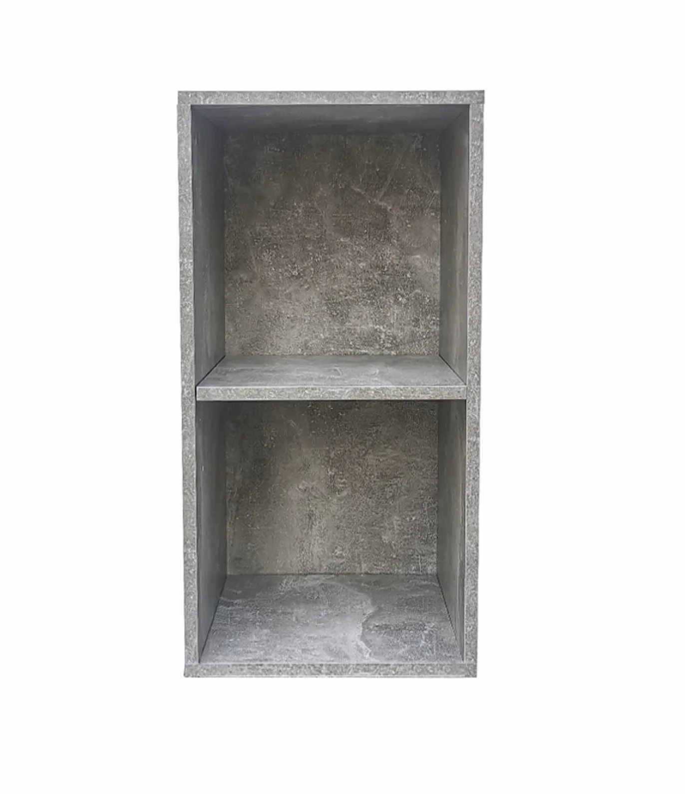 Meuble de rangement pour disques vinyle LP - 2 compartiments - béton gris