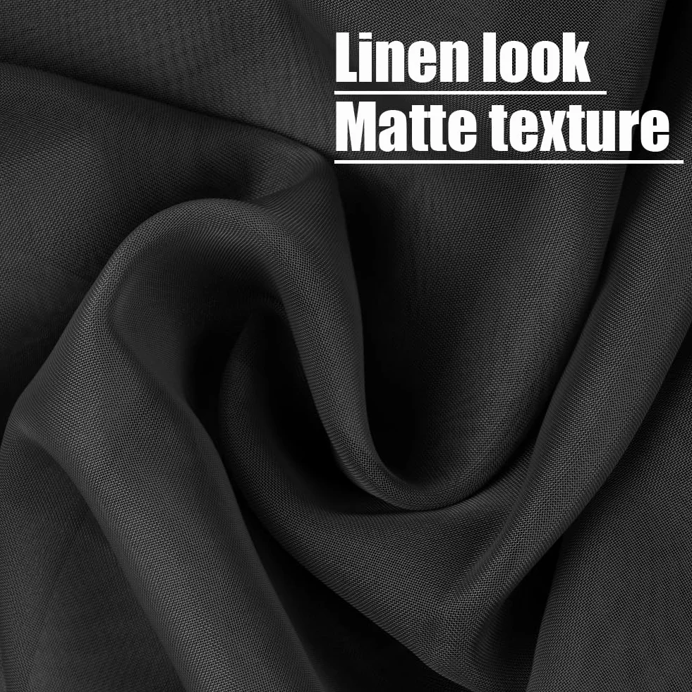 Rideaux Voilages Blanc Panneaux 142x200cm Tulle Organza Intérieurs Noir