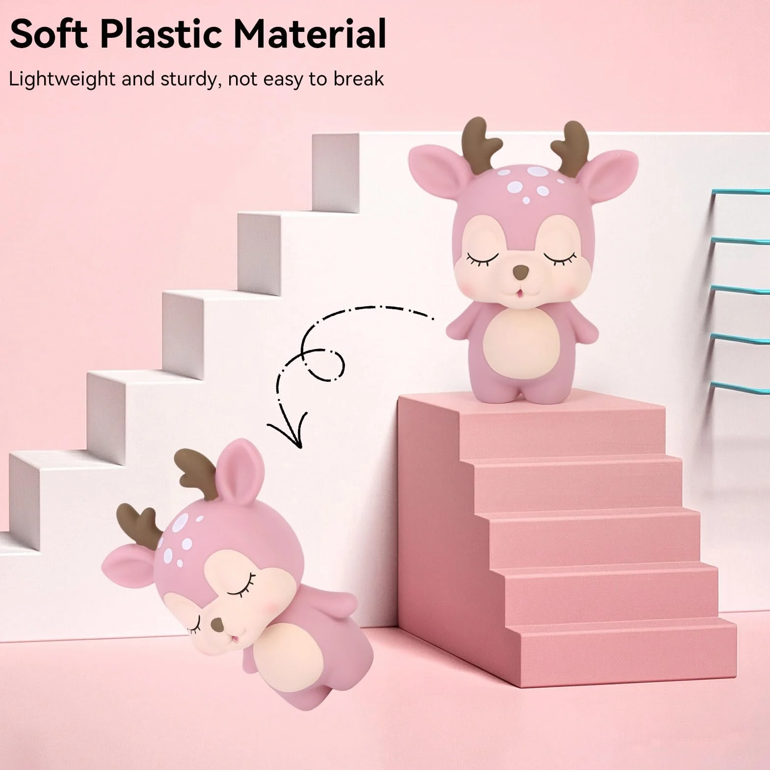 Tirelire Cerf Rose Plastique Décoration Chambre Filles Enfants