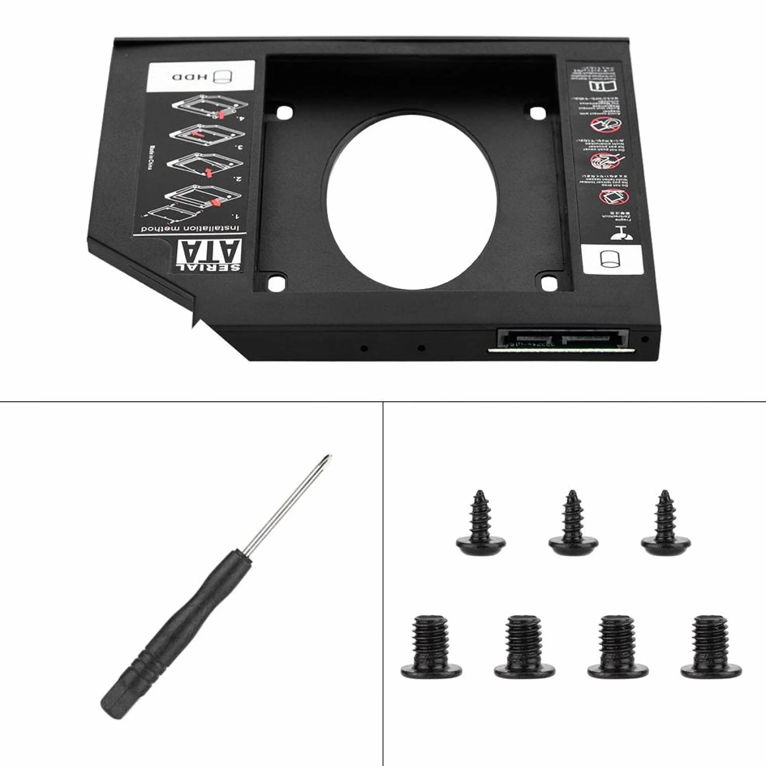 VBESTLIFE 2,5 "SATA HDD SSD Dysk twardy Adapter 9,5 mm /12,7 mm do laptopa (12,7 mm)