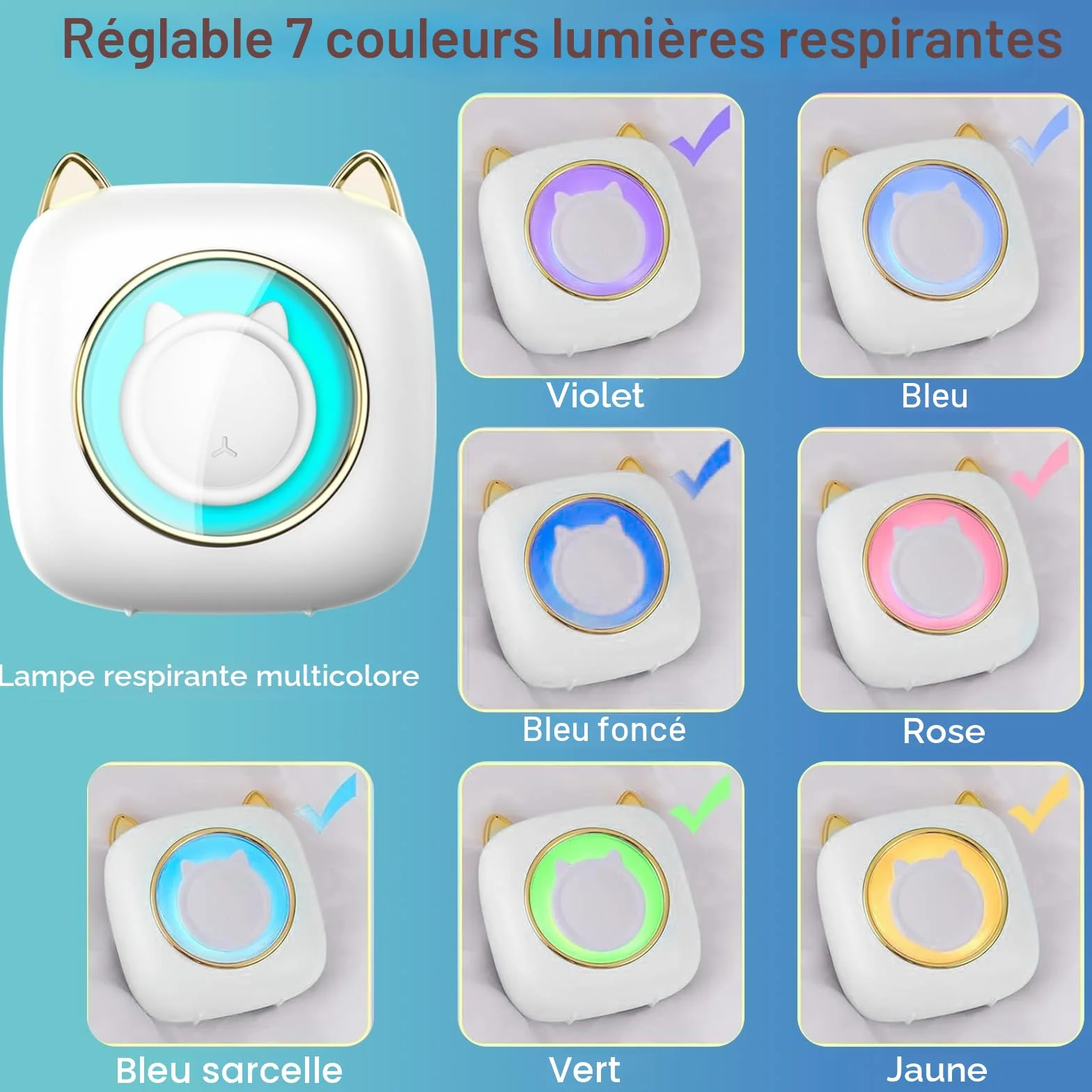 Mini Imprimante Thermique Portable Bluetooth pour iOS Android, 14 Rouleaux Papier, Étiquettes, Images, Blanc