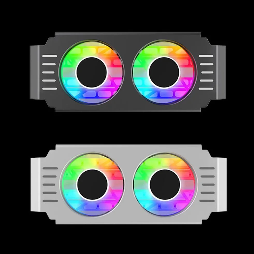 Module de Mémoire RAM Cooler DDR3 DDR5 5V 3Pin PWM 4Pin Light Sync 120mm Double Ventilateurs Radiateur Blanc