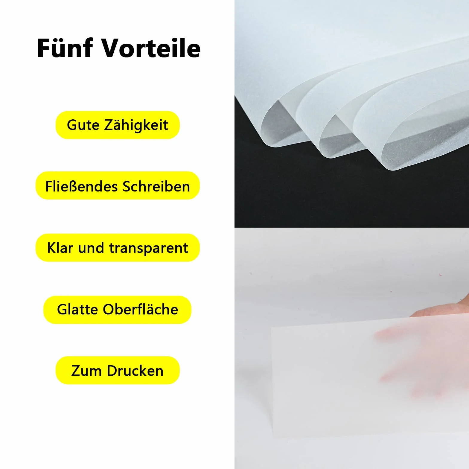 Papier Calque 130 g/m² DIN A4 50 Feuilles Blanc Transparent pour Dessin Patron Couture
