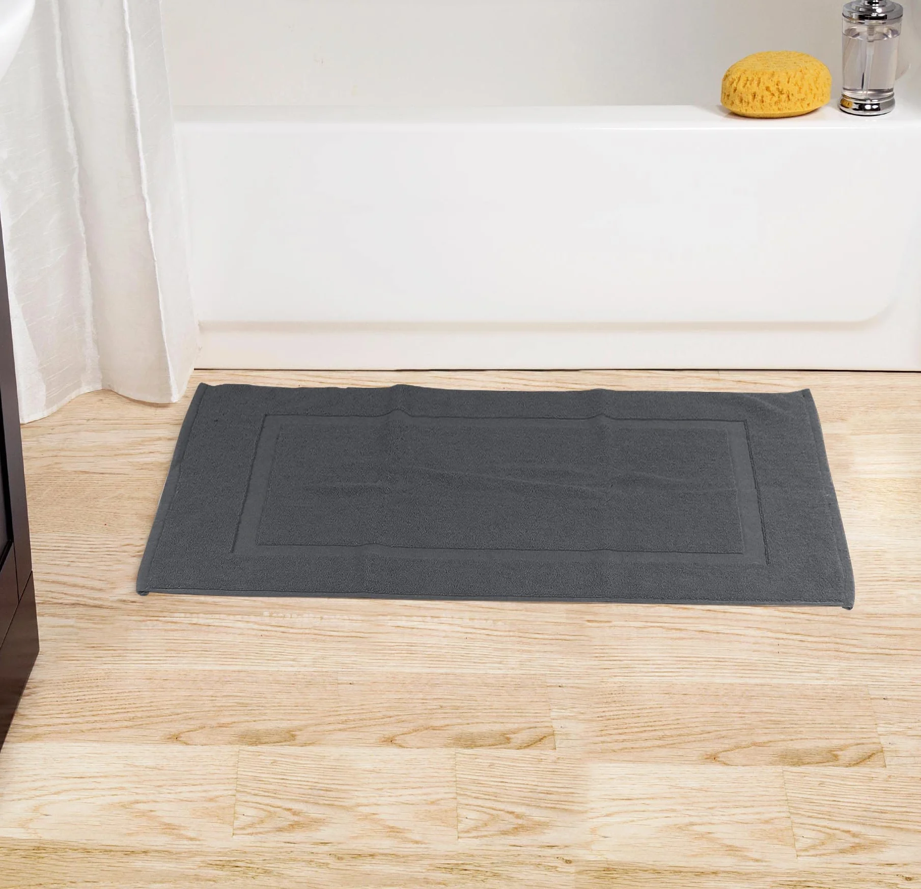 Utopia Towels Lot de 2 Tapis de Bain 100% Coton 53 x 86 cm Gris Lavable en Machine