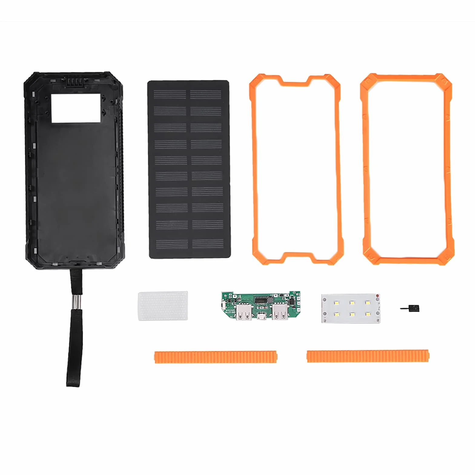 GOWENIC Mobilny Power Bank Przenośny 20000 MAh Szybkie ładowanie Podwójny Zestaw USB DIY do zajęć na świeżym Powietrzu (ORANGE)