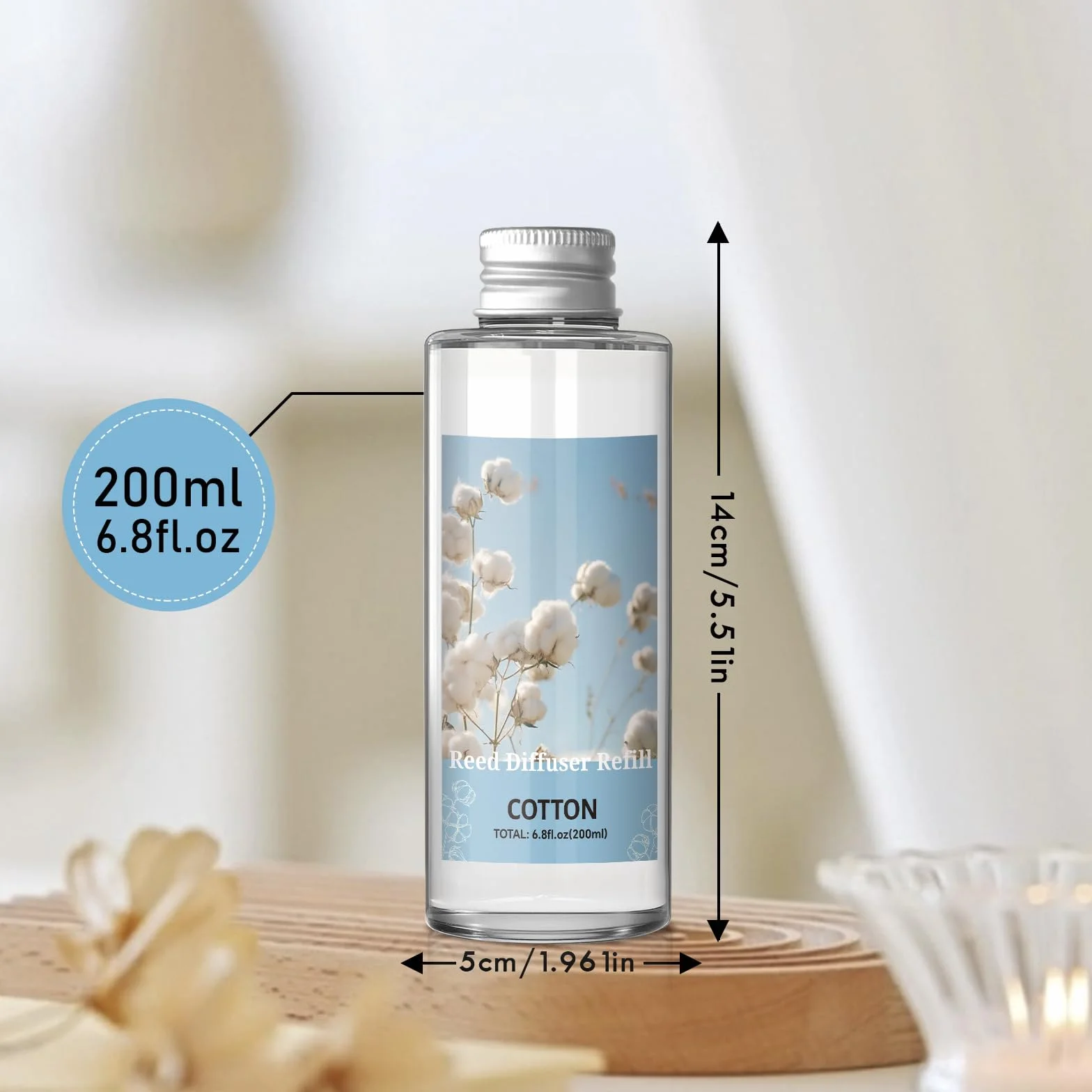Diffuseur de Parfum Recharge 200ml, Longue Durée, Parfum Ambiance Maison