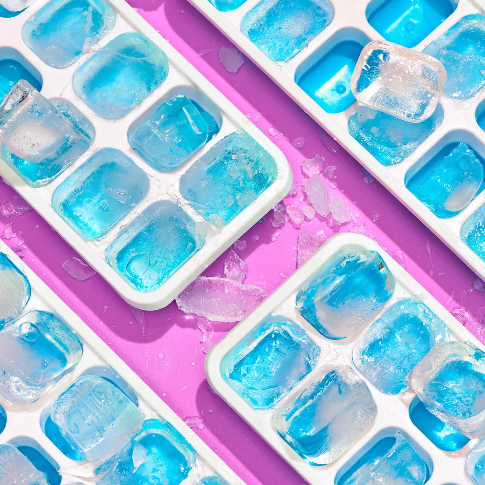 Bacs à glaçons en silicone avec couvercle, 4 pièces, LFGB, sans BPA, carrés faciles à retirer
