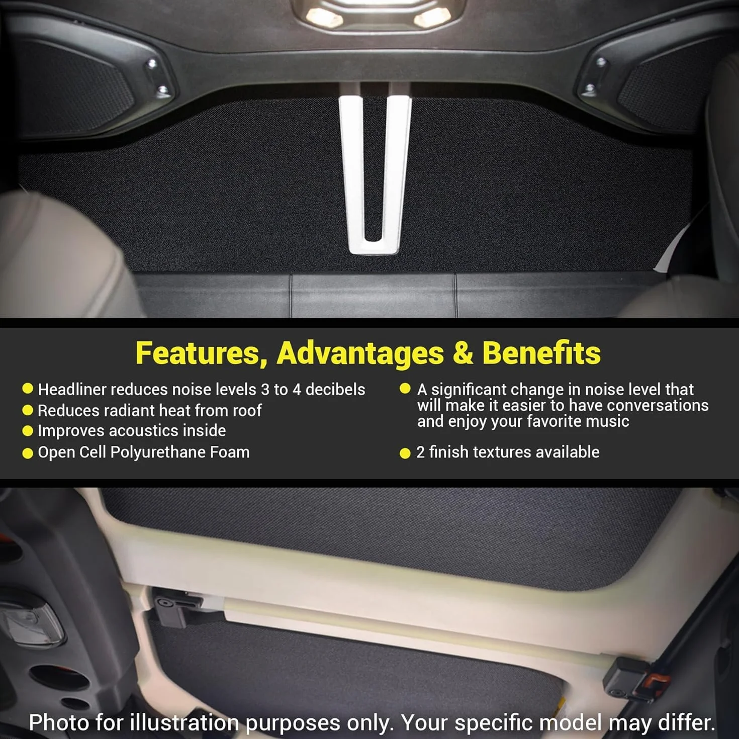 Design Engineering Boom Mat Black Complete Sound Deadening Kit Compatible with 4-Door Jeep Wrangler JL (2018-up)