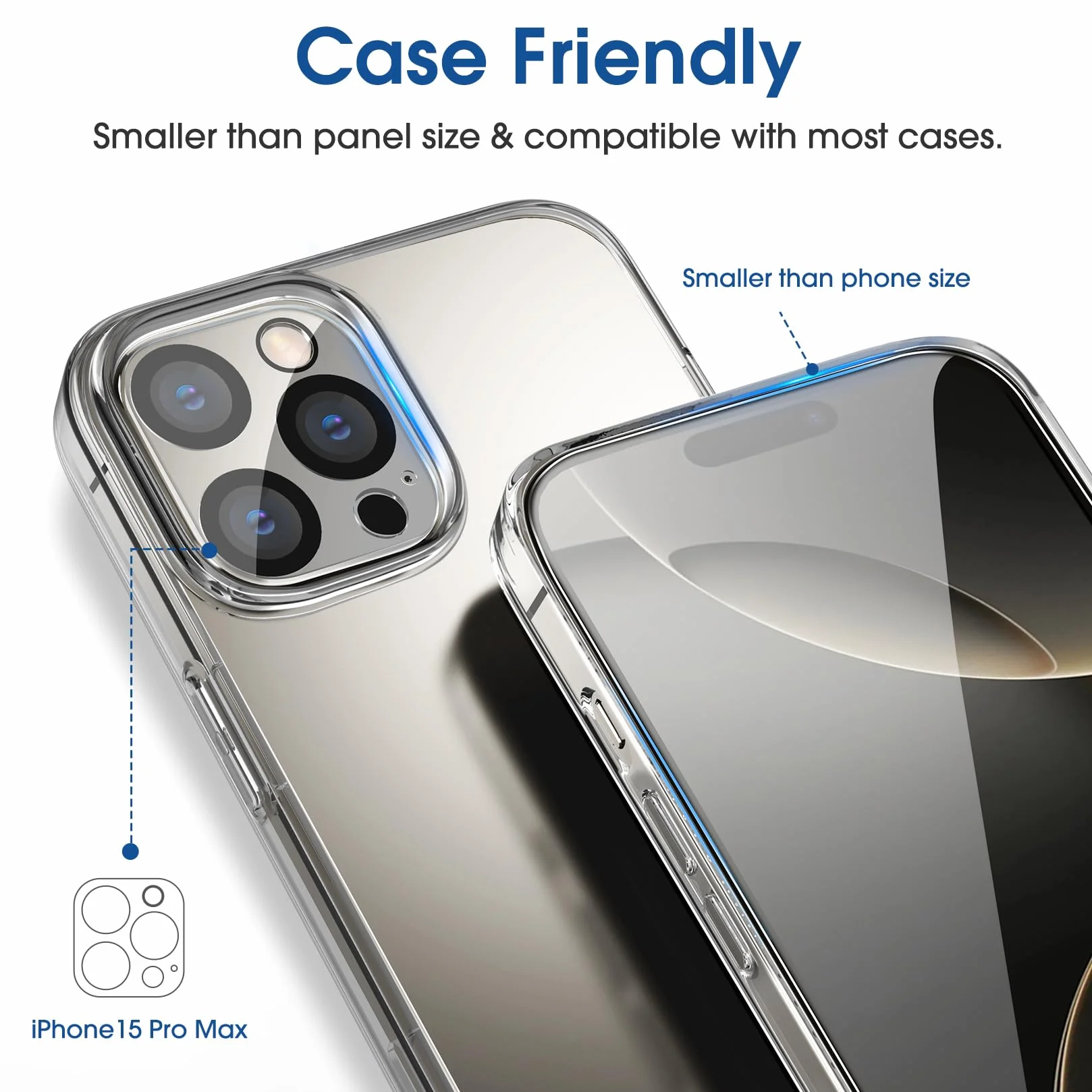 amFilm 2+2 sztuki szkła hartowanego do iPhone'a 16 Pro 6.3", OneTouch 2-częściowy ochraniacz ekranu z 2 częściami osłony obiektywu aparatu, kompatybilne etui