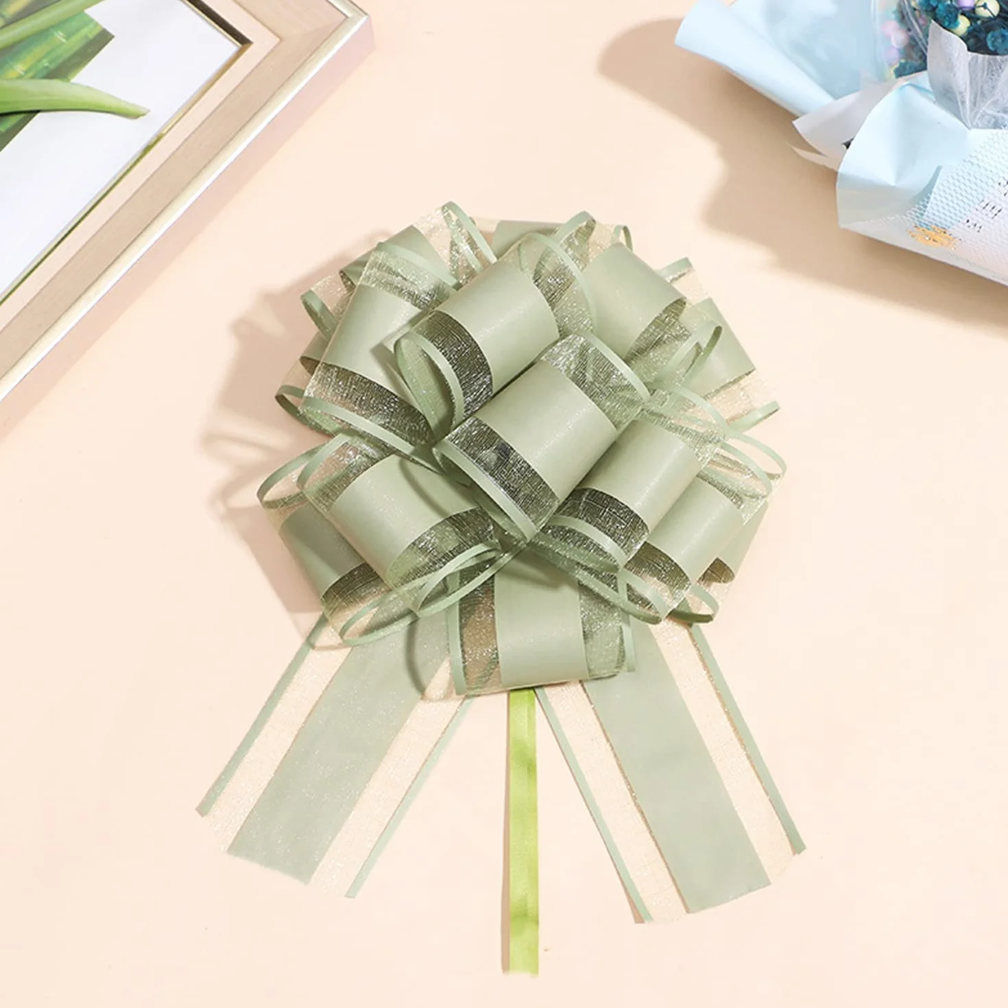 Grands nœuds décoratifs avec Ruban Cadeau 18 cm Vert pour Mariage Anniversaire Noël