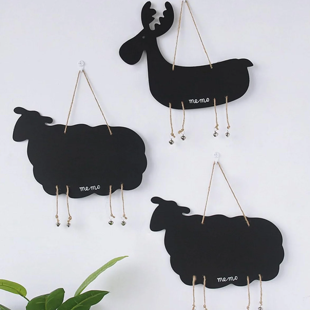 Sewroro Tableau Noir Suspendu en Bois Double Face Motif Mouton Panneau Décoratif Mural pour Maison