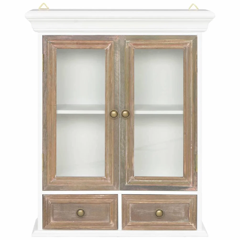 vidaXL Armoire Murale Rangement Stockage Meuble de Salle de Bain Armoire de Toilettes Murale Salon Cuisine Maison 2 Portes Etagère Bois d'ingénierie