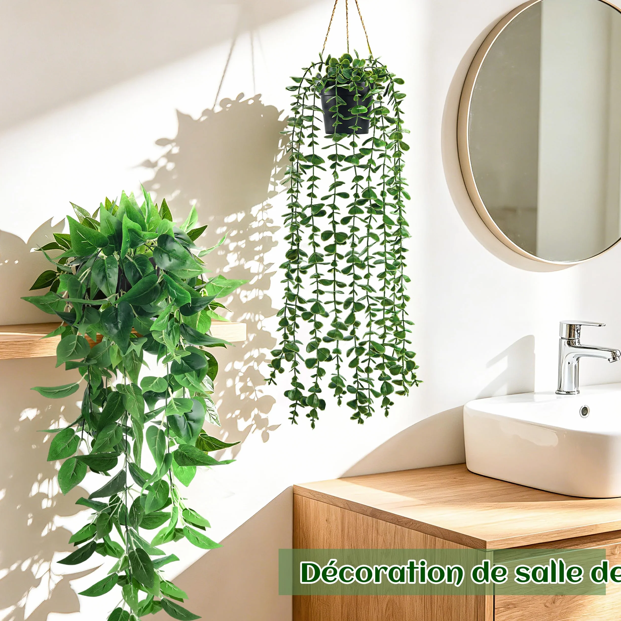 Der Rose 4 Pcs Plantes Artificielles Tombantes Intérieur Extérieur Fausse Plante Décoration Bureau Salon Cuisine Jardin