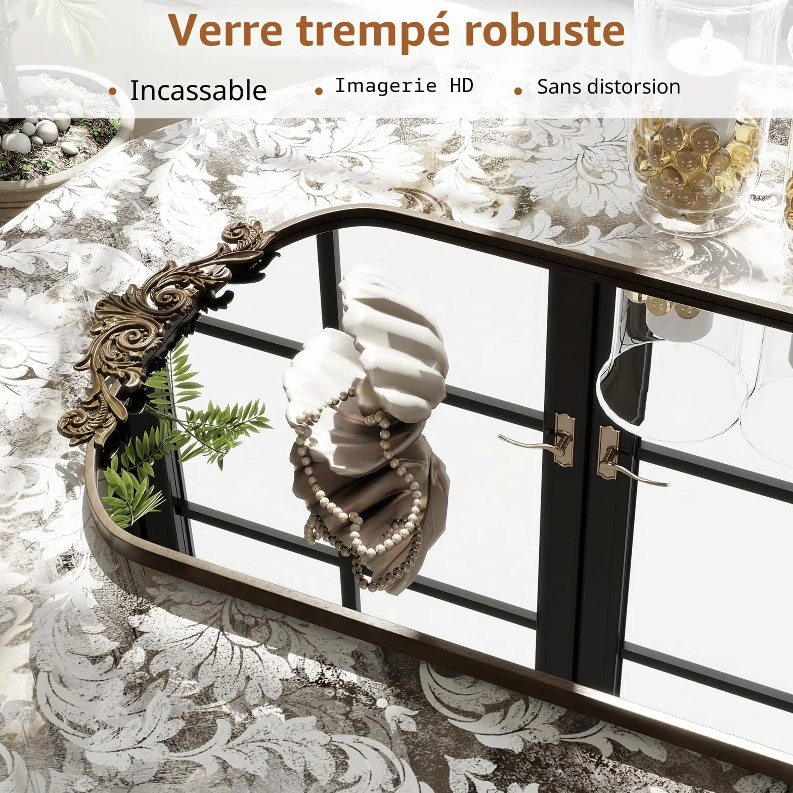 Koonmi Miroir sur Pied Vintage Pleine Longueur 52 x 163 cm incassable pour Chambre