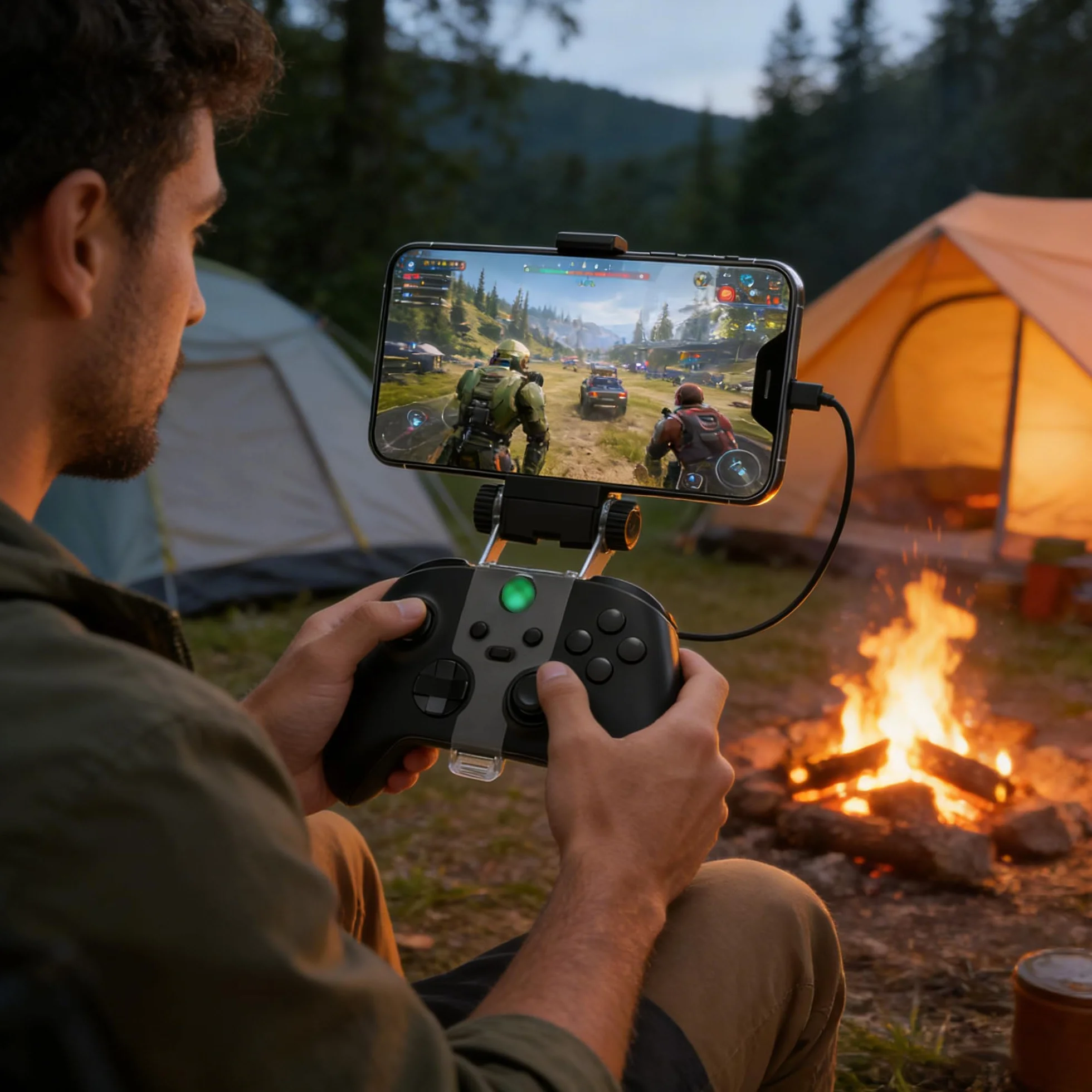 MINGZE Xbox Series X/ONE/S/X uchwyt na telefon, uchwyt na kontroler telefonu regulowany uchwyt zaciskowy kompatybilny składany kontroler mobilne gry 3-punktowy zacisk