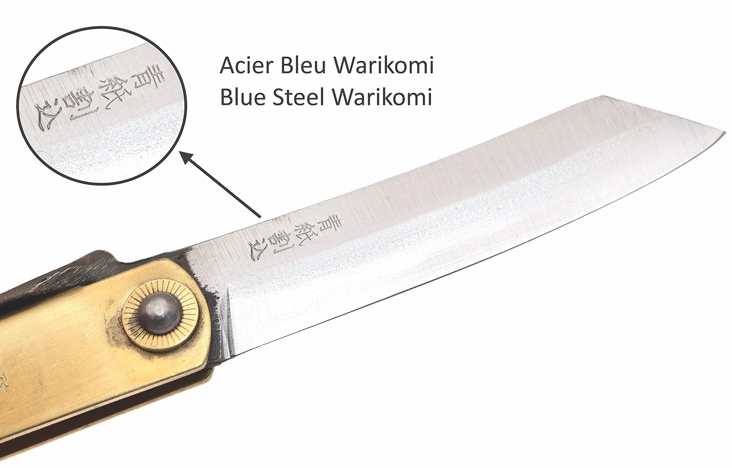 HIGO NO KAMI Couteau de Poche Pliant Artisanal Japonais Tokubetsu Tedukuri Fait Main au Japon par Nagao Kanekoma