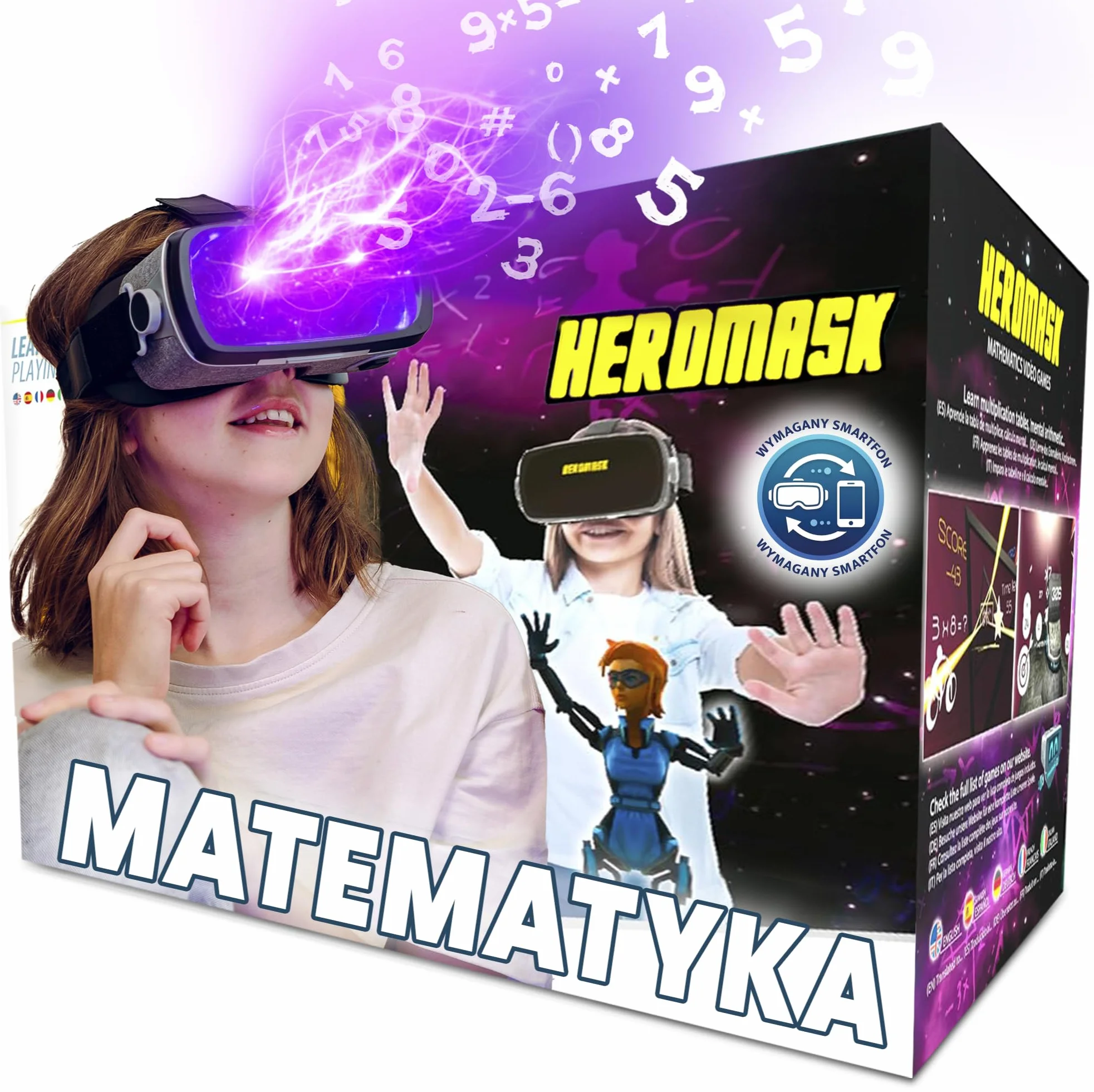 Heromask Gogle VR dla dzieci z edukacyjną grą matematyczną – Nauka tabliczki mnożenia w 3D – Interaktywna zabawka 5-12 lat – Oryginalny prezent