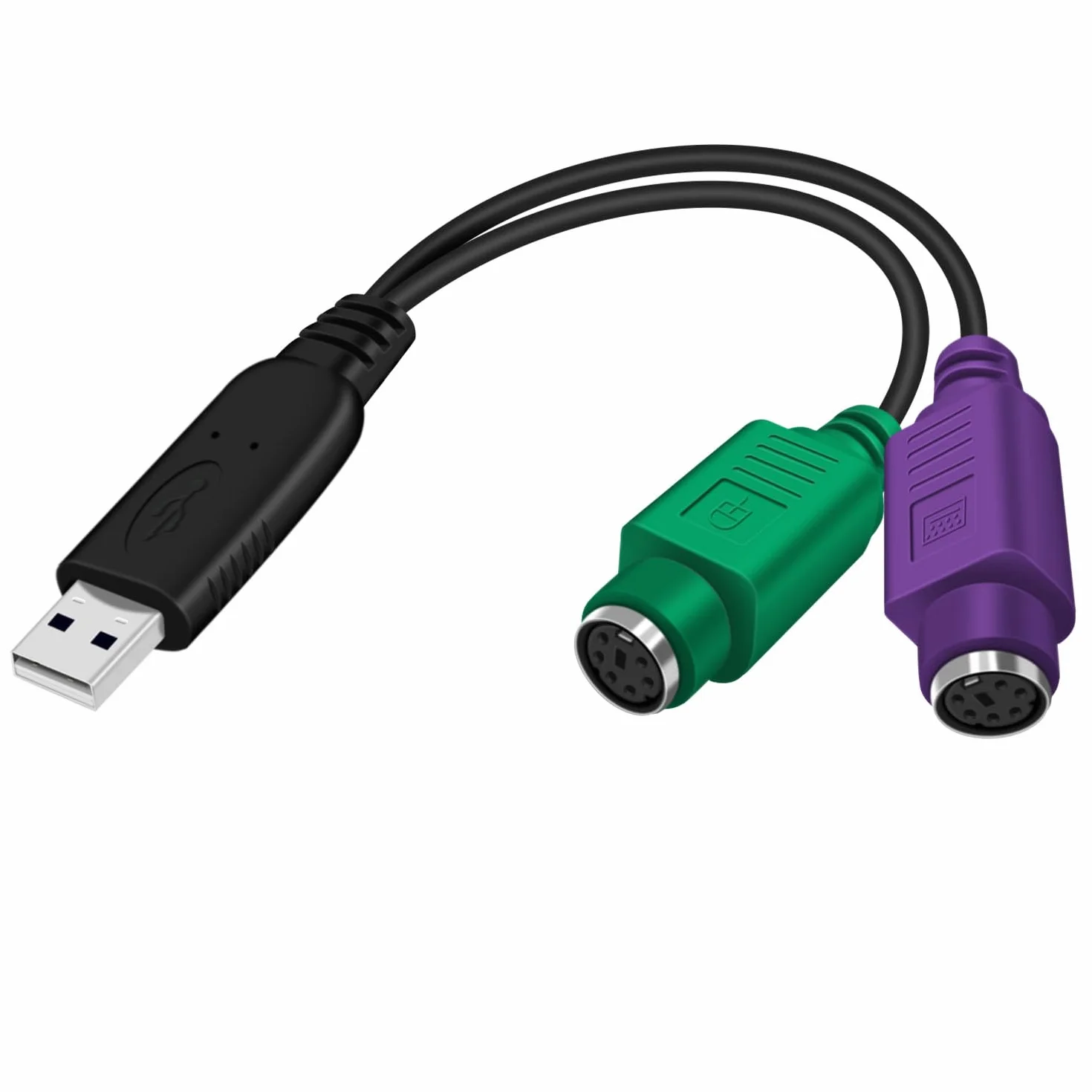 Adaptateur Clavier USB vers PS/2 Femelle USB Male avec Puce Intégrée Plug and Play