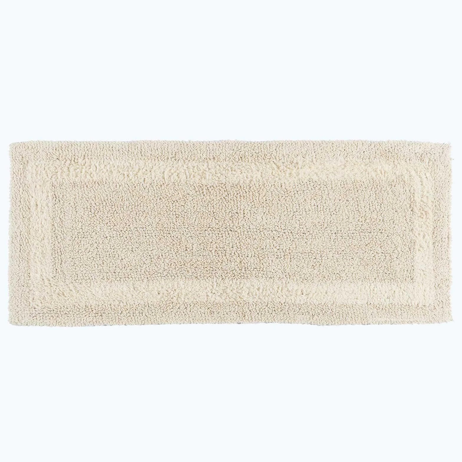 HOMESCAPES Grand Tapis de Bain 100% Coton 1600 g/m² 40 x 100 cm Crème