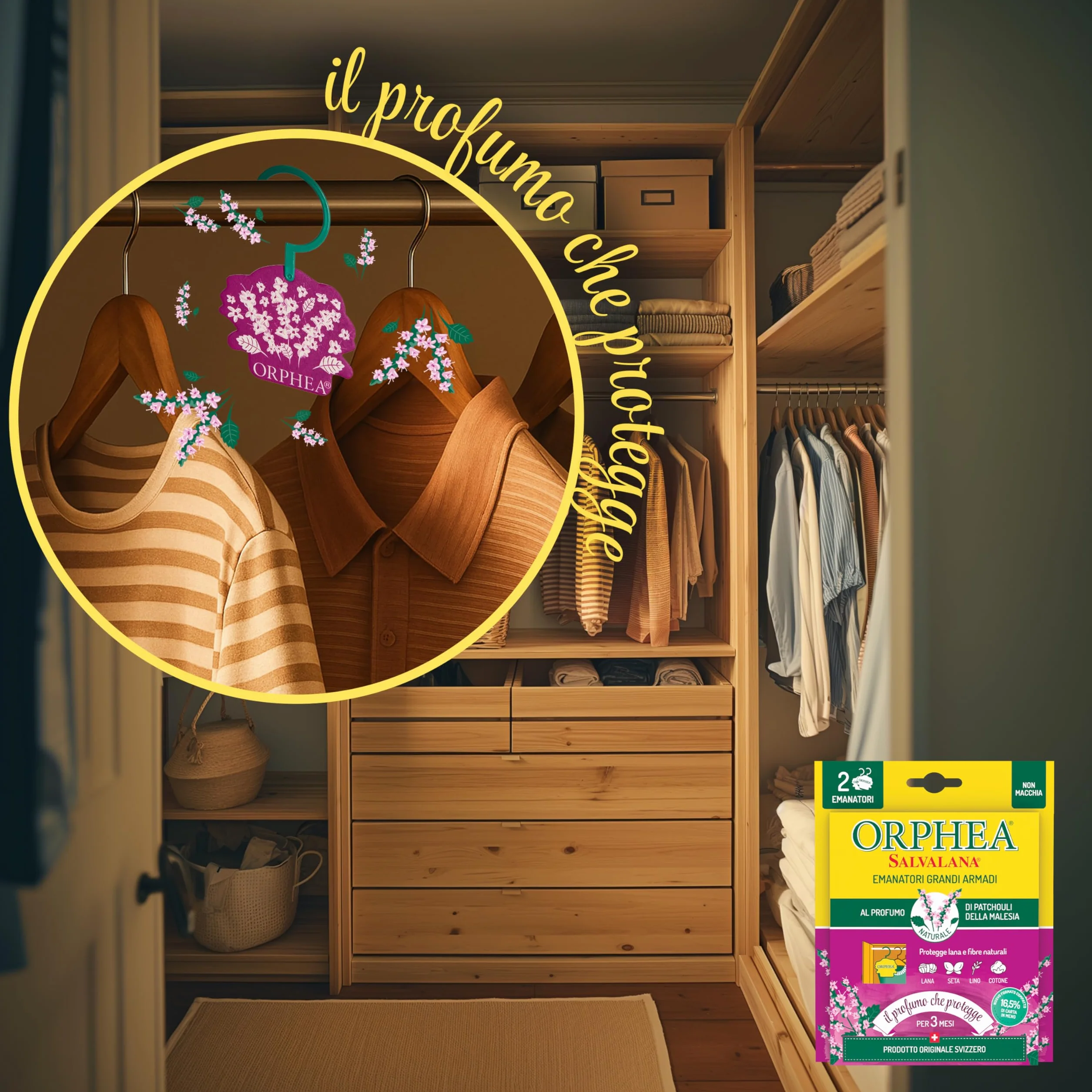 Orphea Lot de 2 draps Salvalana protection laine fibres naturelles parfum bois de santal bergamote