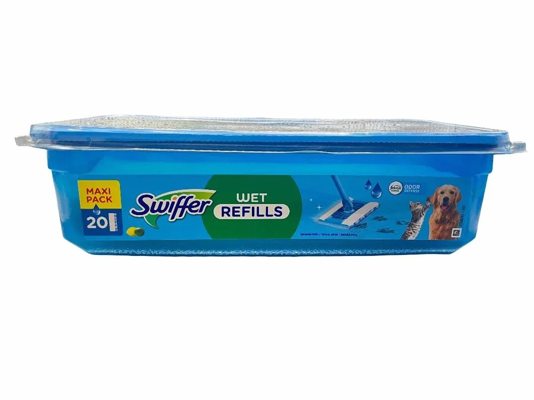 Swiffer Recharges humides lingettes nettoyantes 3 en 1 pour sols anti-poussière anti-saleté poils d'animaux anti-odeurs