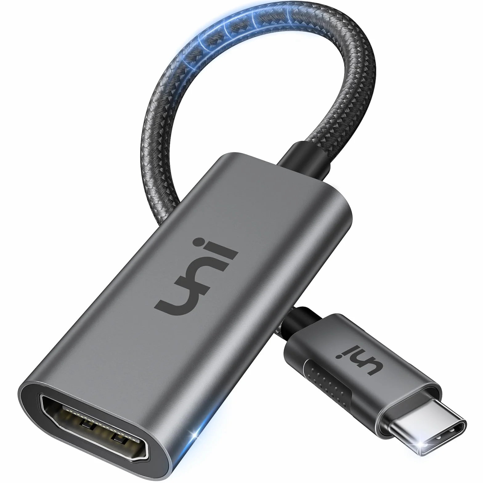 Adapter uni USB C do HDMI 4K@60Hz Adapter Thunderbolt 3-HDMI Kompatybilny z MacBookiem Pro, MacBookiem Air, iPad Pro, Surface Pro, Galaxy, Dell itp. – Szary