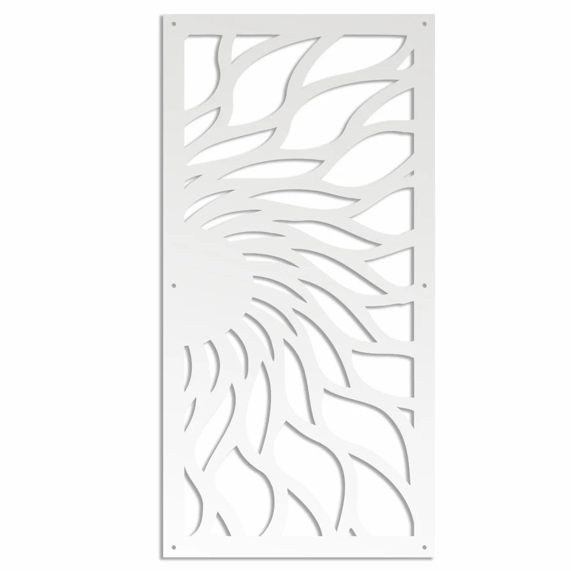 Generic Room Divider - Cadre ajouré modèle HOT SUN - Panneau en PVC perforé - Blanc - 8 panneaux - 73 x 148 cm - Objet de design haut - Montage mural