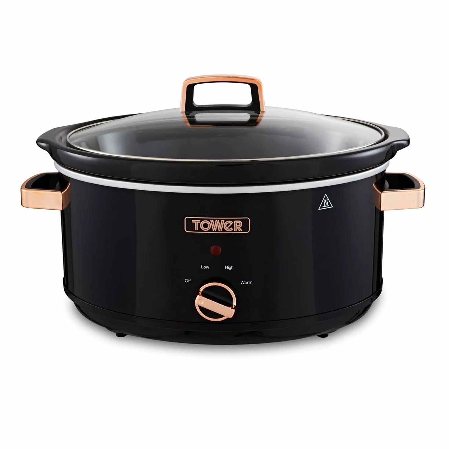 Tower T16019RG Infinity Mijoteuse Électrique - Mijoteuse - Poêle Électrique avec 3 Réglages de Chaleur et Fonction Maintien au Chaud - 6,5 L - 270 W - Noir et Or Rose