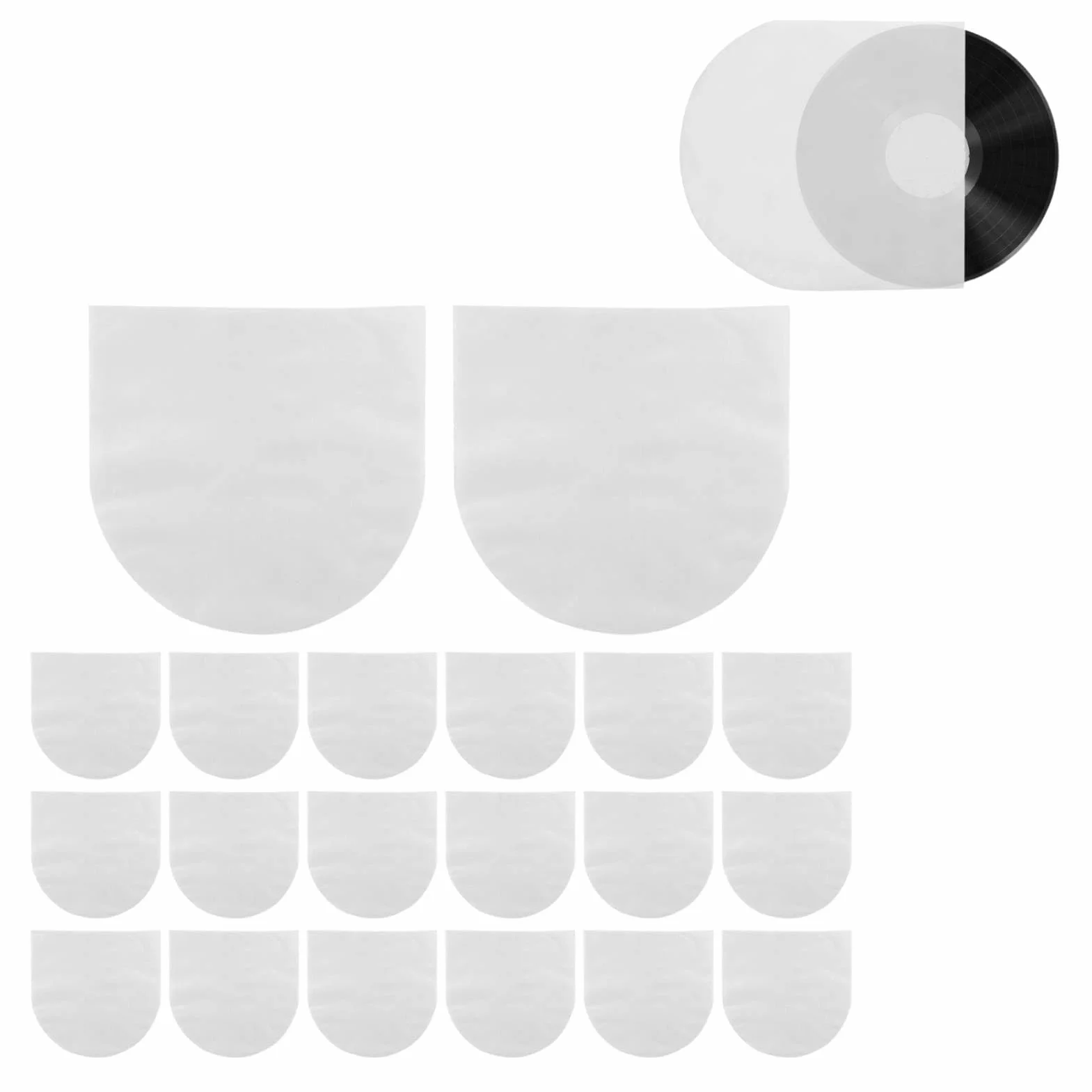 Cyrank 100pcs Vinyle Manchon Intérieur Antistatique 7in LP Transparent Housse de Protection