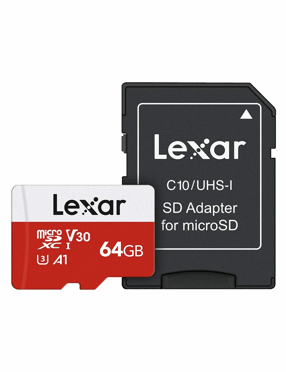 Lexar Carte Micro SD 64 Go, Microsdxc TF 100 Mo/s A1 U3 C10 V30 pour Caméra Téléphone Switch