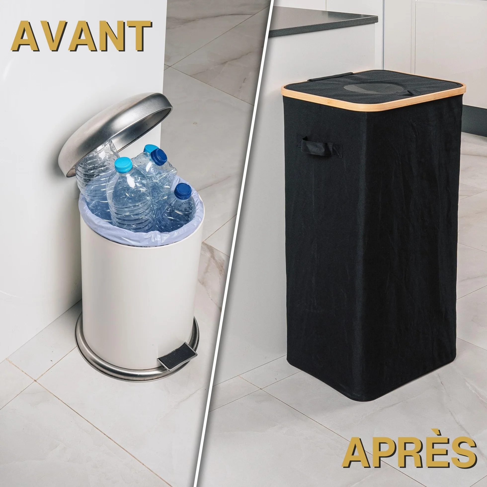 Deco haus® Poubelle tri Selectif Cuisine 100L - Bac de tri Recyclage Plastique