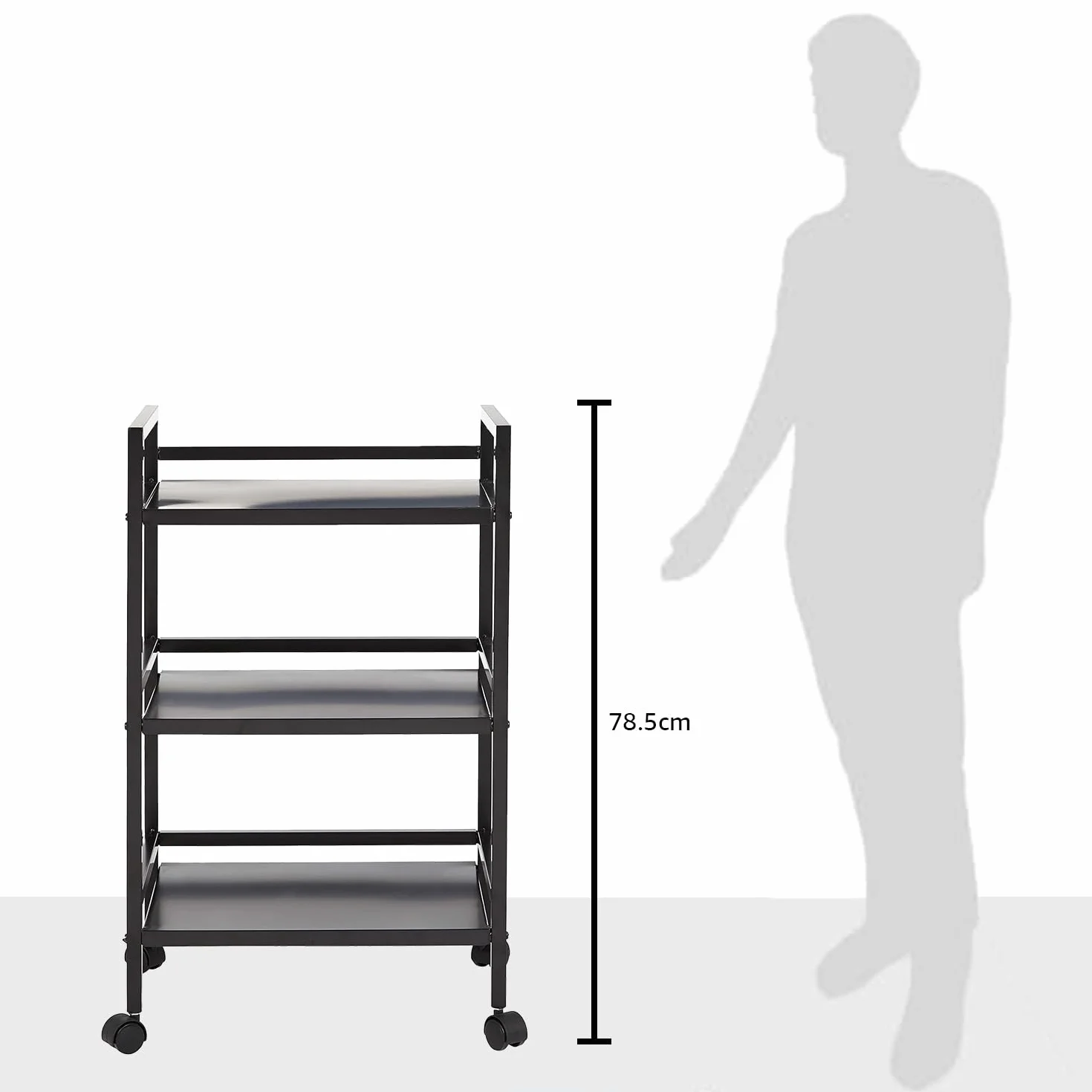 Amazon Basics Chariot en métal à 3 niveaux Noir