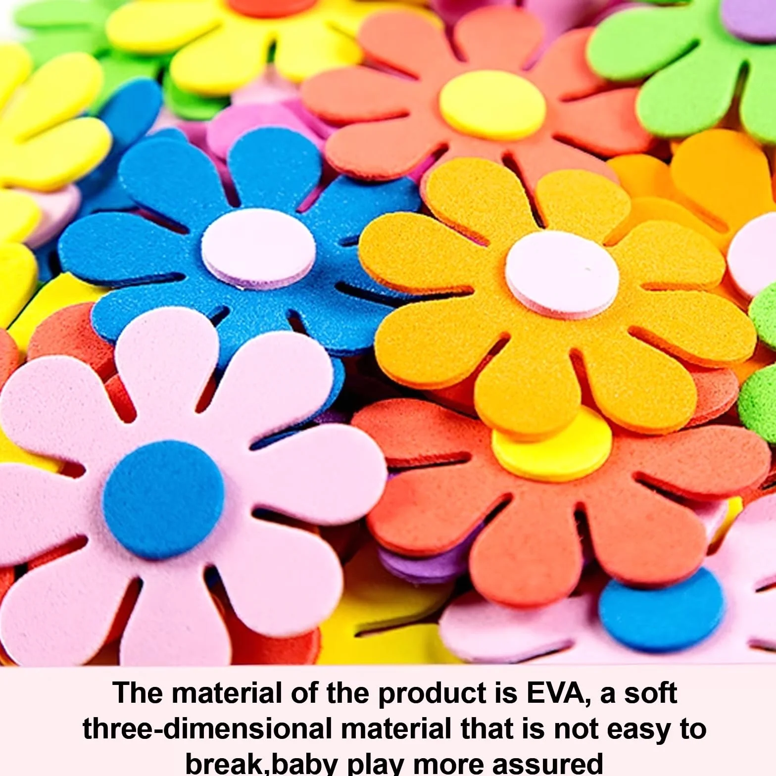 Autocollants en Mousse EVA 96PCS 3D Fleurs Décoration Murale Auto-Adhésifs pour Enfants 5,5 cm