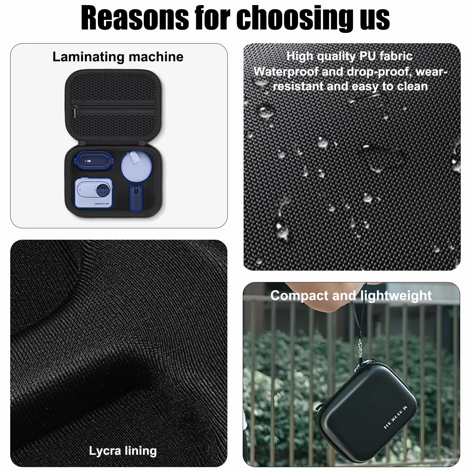 Torba do przenoszenia Insta 360 GO 3S/GO3, Mini Protective Storage Clutch Bag do kamery sportowej i akcesoriów, czarny