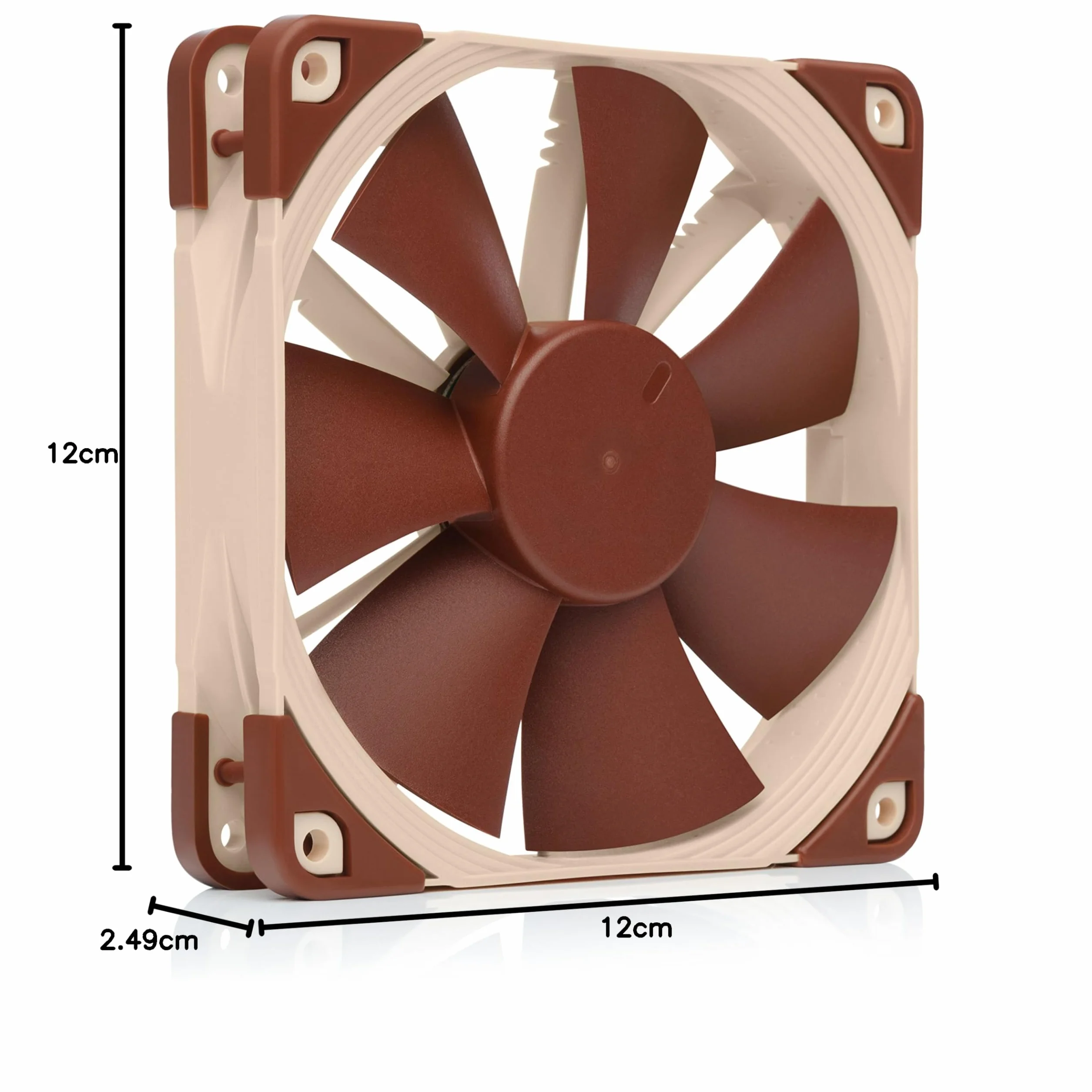 Noctua NF-F12 PWM, Cichy, 4-Pinowy Wentylator Klasy Premium (120 mm, Brązowy)