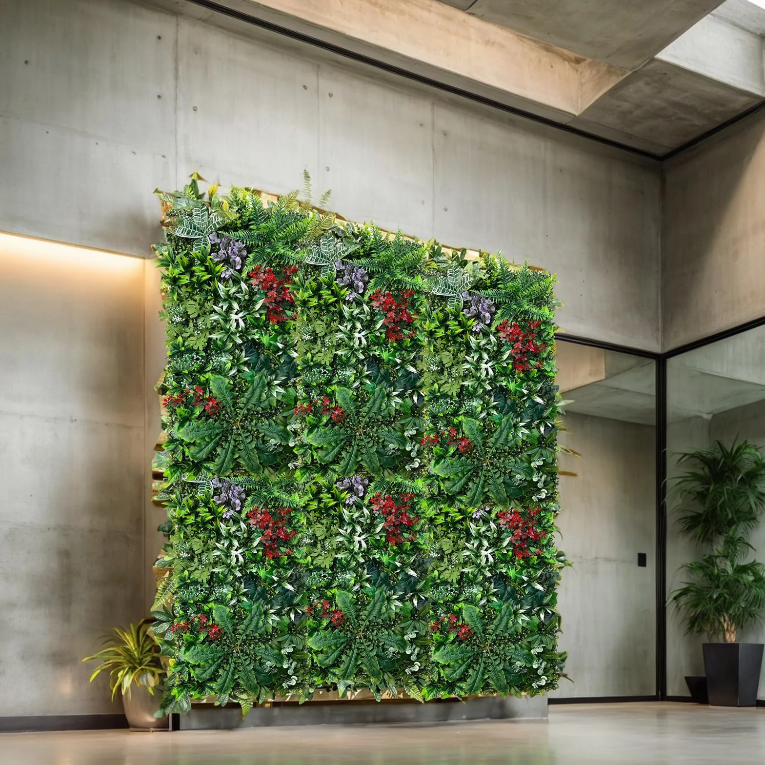 Panneau Mural Végétal Artificiel 50 cm x 100 cm Décoration Murale pour Intérieur Extérieur Maison Jardin