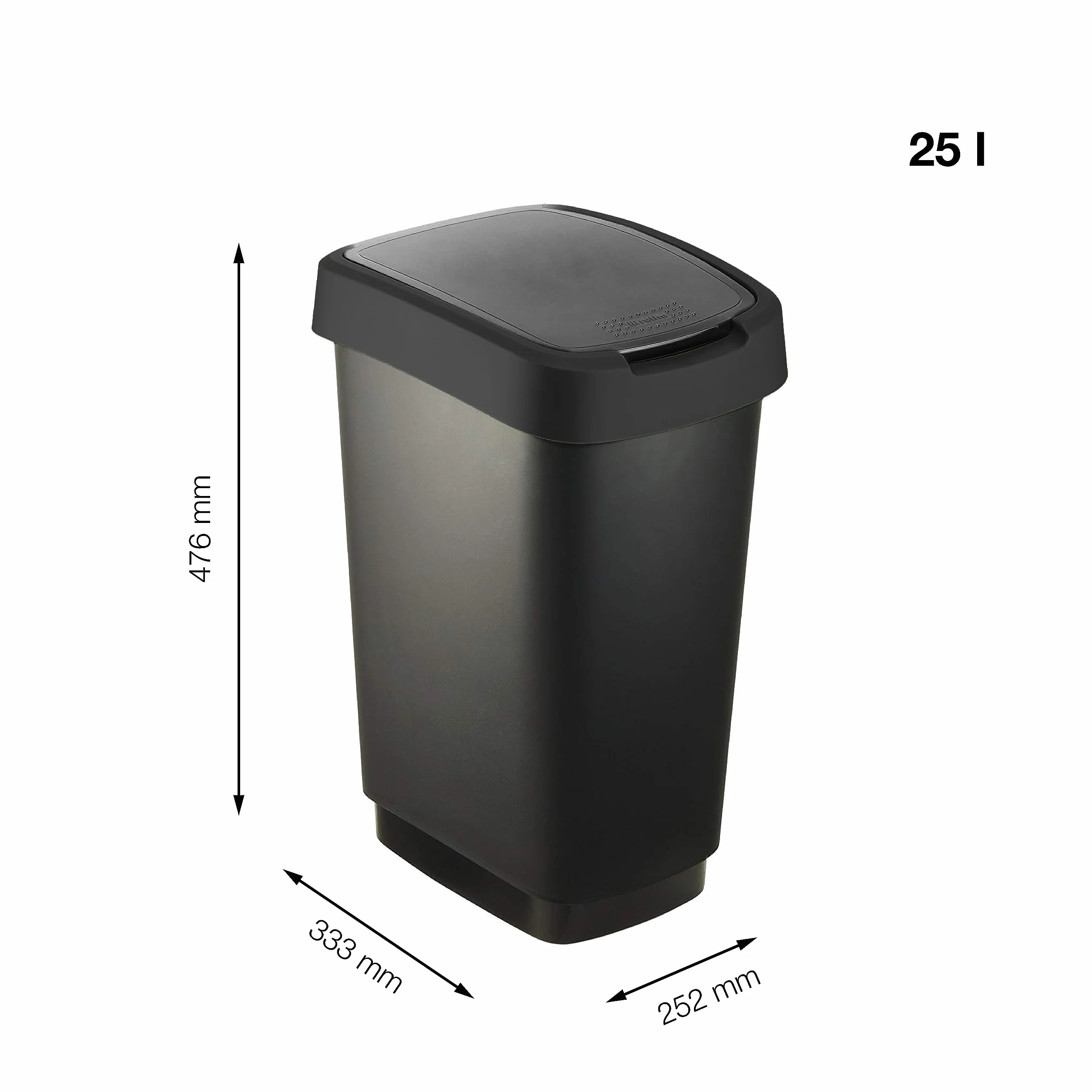 Rotho Salsa Poubelle 25l Plastique PP sans BPA Noir