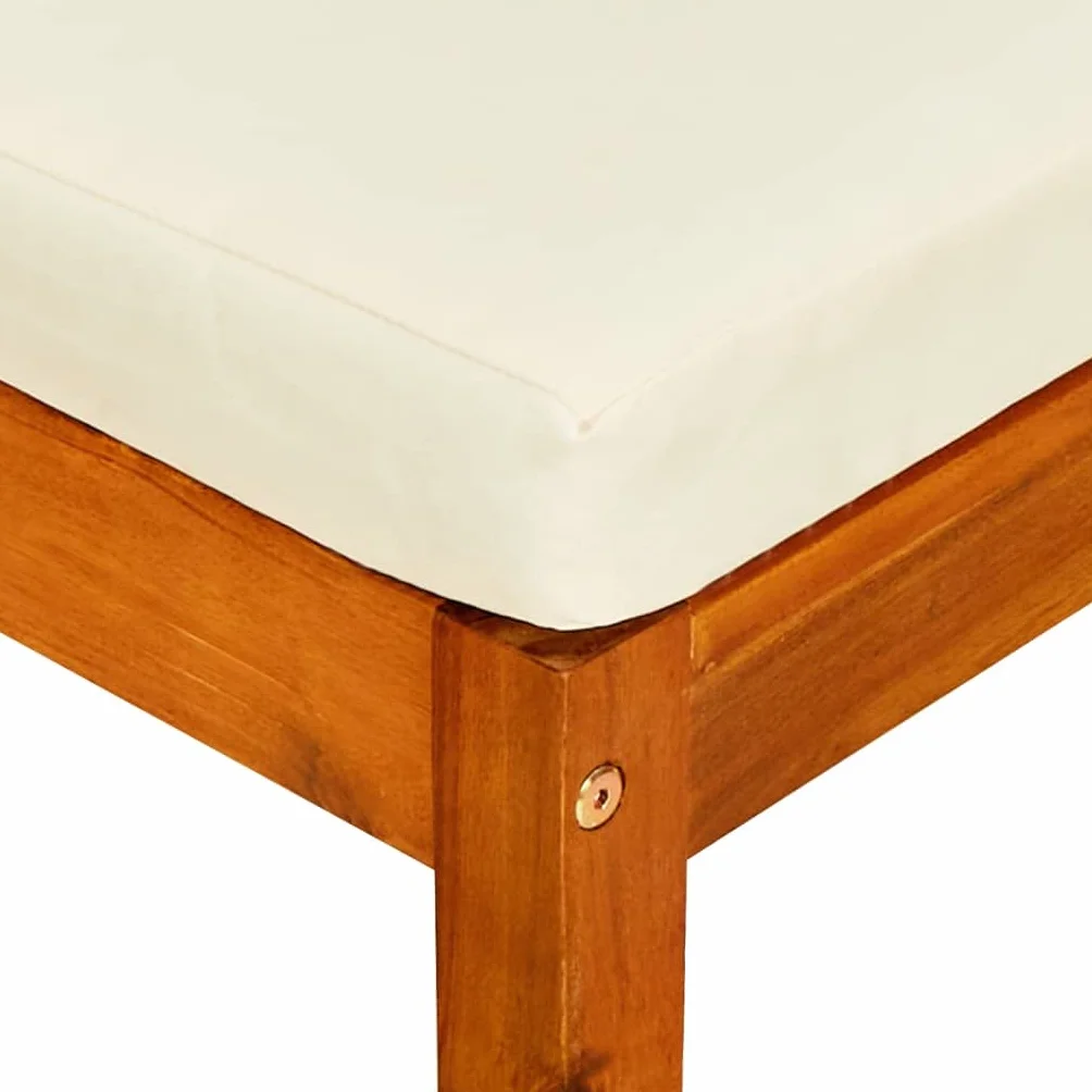 vidaXL Lot de 2 Repose-Pieds de Jardin, Tabourets de Patio, Poufs avec Coussin, Meubles de Terrasse Extérieur, Bois d'Acacia Massif