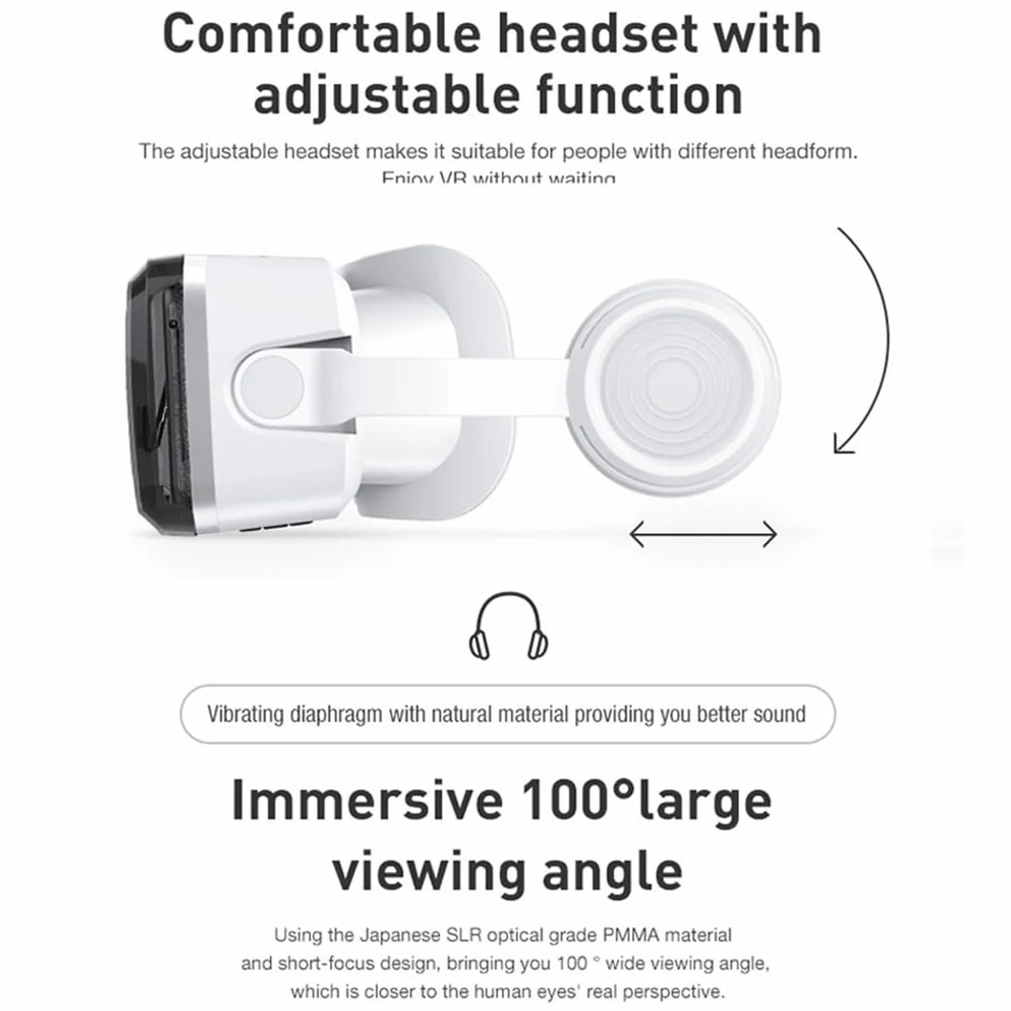 Zestaw słuchawkowy VR, okulary wirtualnej rzeczywistości zestaw gogli VR do iPhone'a 15 14 13 12 Pro Max Plus Samsung Galaxy S24 S23 S22 S21 Edge itp iOS Android Smartphone dla dorosłych i dzieci