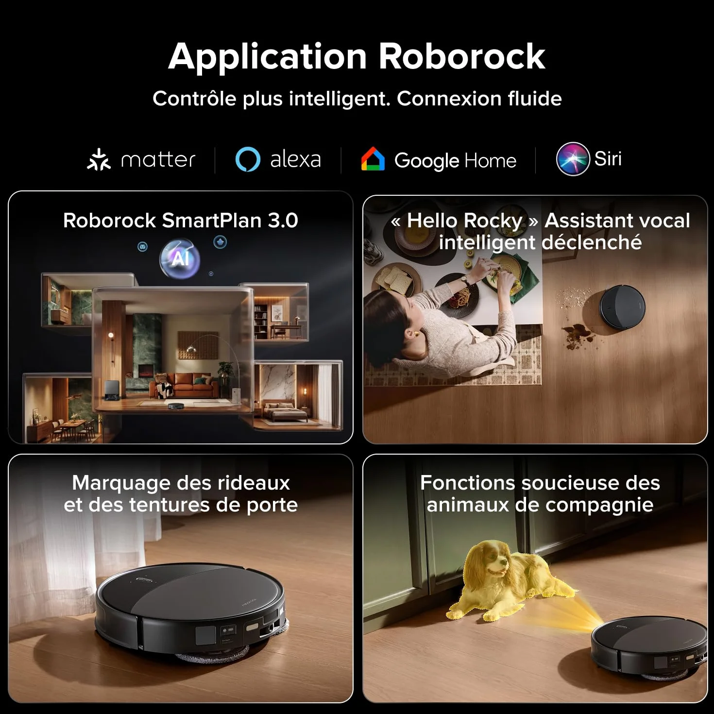 Roborock Saros 20 Robot Aspirateur Laveur 36000Pa Châssis AdaptiLift 3.0 StarSight 2.0 Anti-enchevêtrements FlexiArm RockDock Ultra-mince