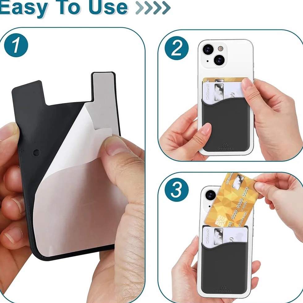 FYISWHO Uniwersalny uchwyt na karty na telefon komórkowy, etui na karty do asus zenfone 10 9 8 8z, silikon etui na karty kredytowe do zs630kl zs620kl ze620kl ze554kl zc520kl zc554kl ze520kl zc520tl