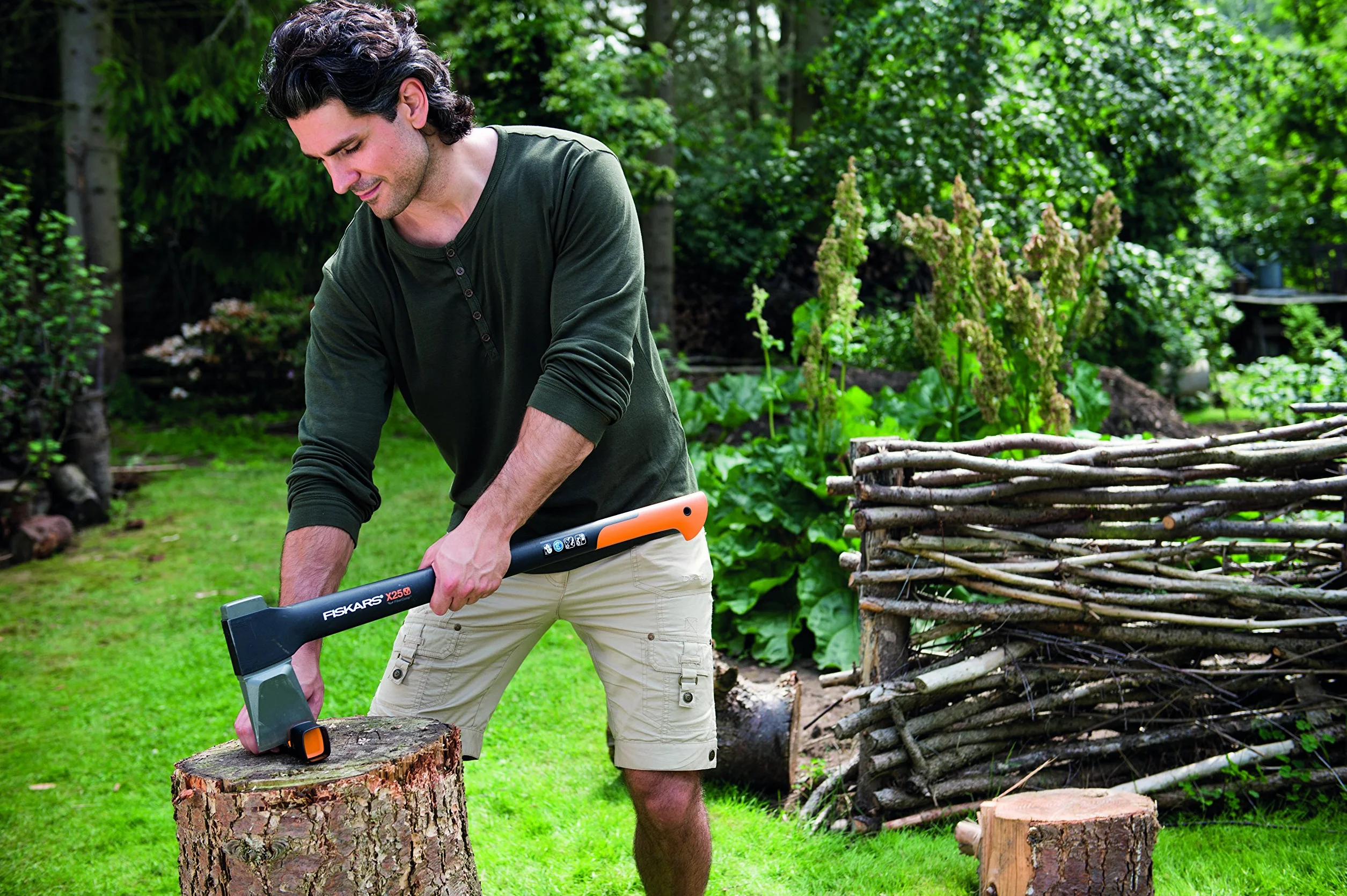 Fiskars Aiguiseur pour haches et couteaux Pierre à aiguiser en céramique Noir Orange Xsharp