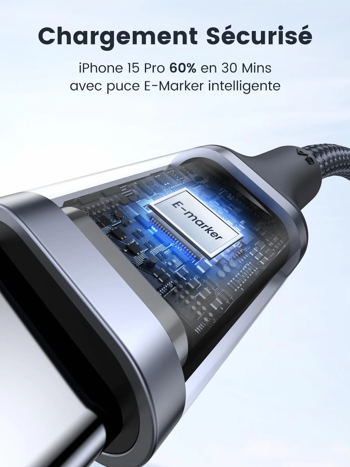 UGREEN Lot de 2 Câble USB C vers USB C PD 100W 5A 20V Charge Rapide Compatible MacBook iPad Pro iPhone 17 Pro Max Air 16 Galaxy S26 S25 Plus Ultra S24 A55 Steam Deck PS5 Manette 2M