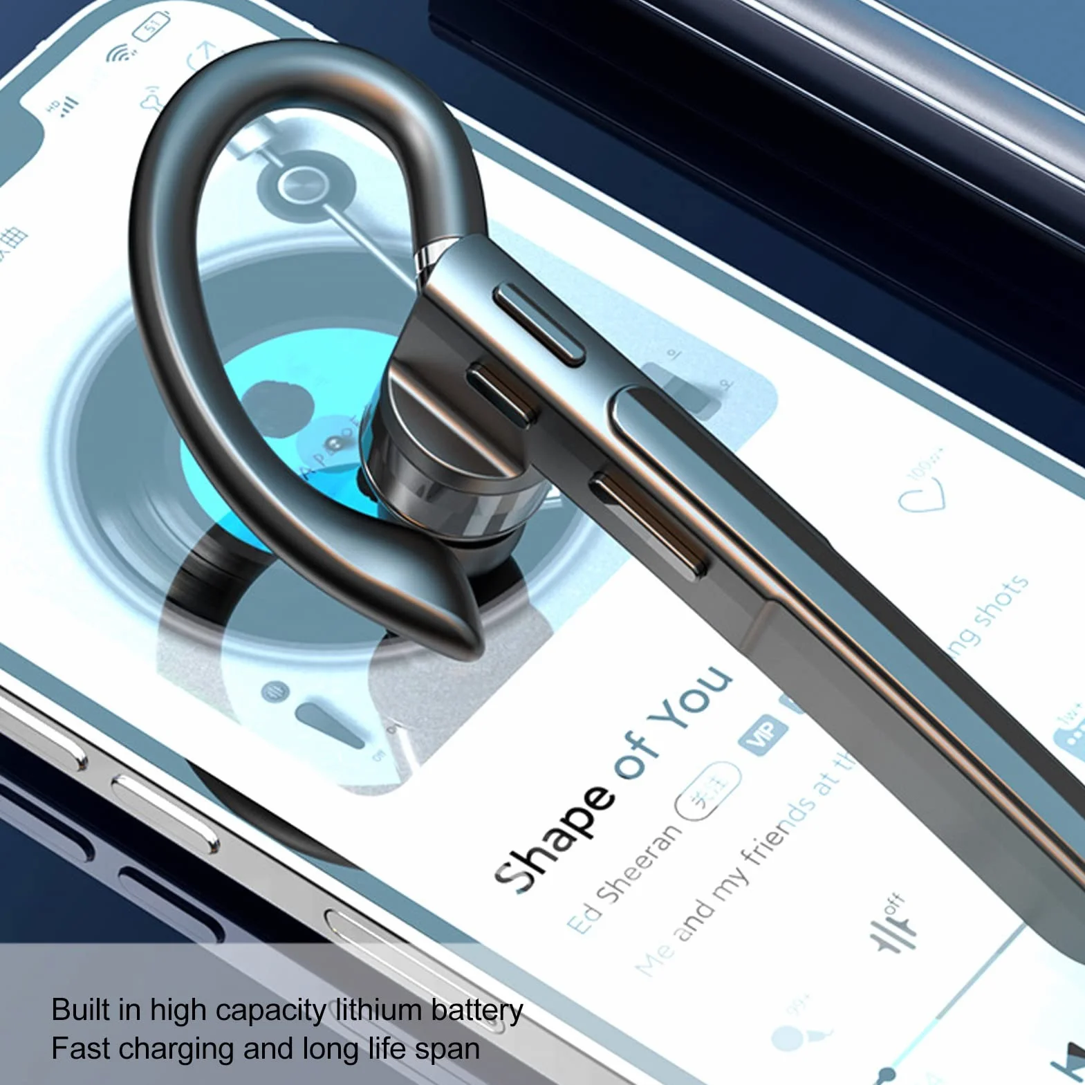 Bezprzewodowa Słuchawka Bluetooth, Wodoodporny Zestaw Słuchawkowy Bluetooth 5.3 IPX7, ładowanie Typu C Bezprzewodowa Słuchawka Zestawu Głośnomówiącego, Słuchawki Stereo HIFI z