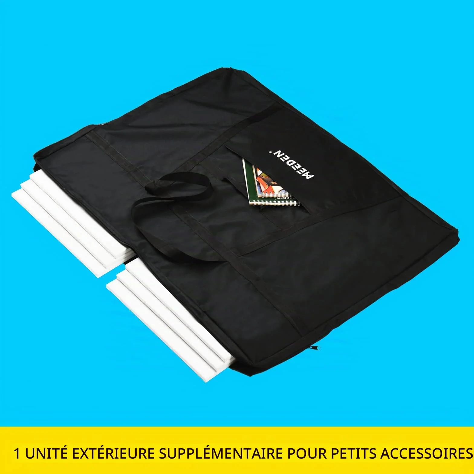 MEEDEN Portfolios d’Artiste Cas 81 x 106 cm, Imperméable, 600D Oxford Cloth, Portefeuille d'art Noir, Porte-Documents pour œuvres d'art, Dessin, Toile, Photographie
