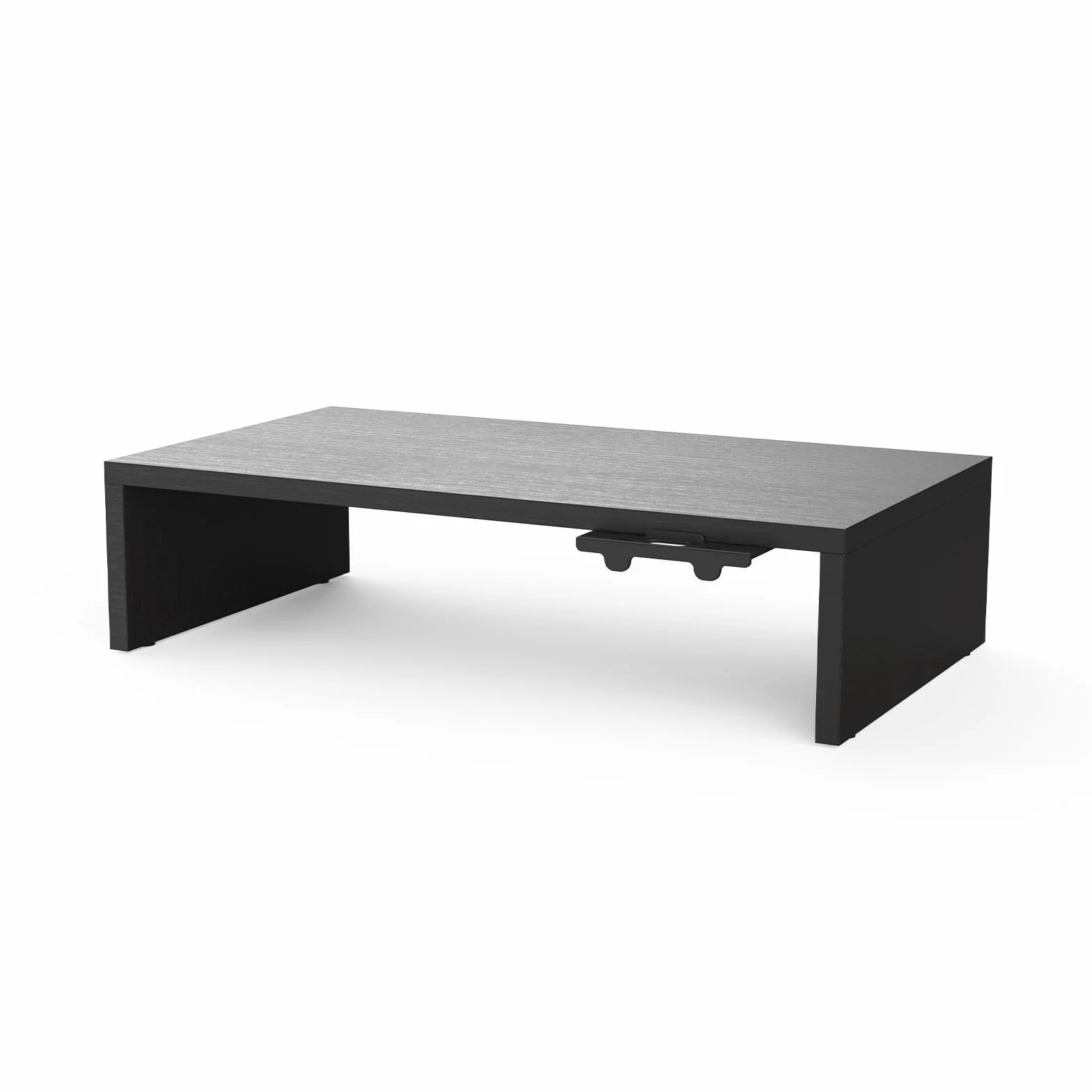 GRIFEMA Rehausseur Écran PC Bureau en Bois, Support Moniteur Ergonomique avec Gestion des Câbles, Noir