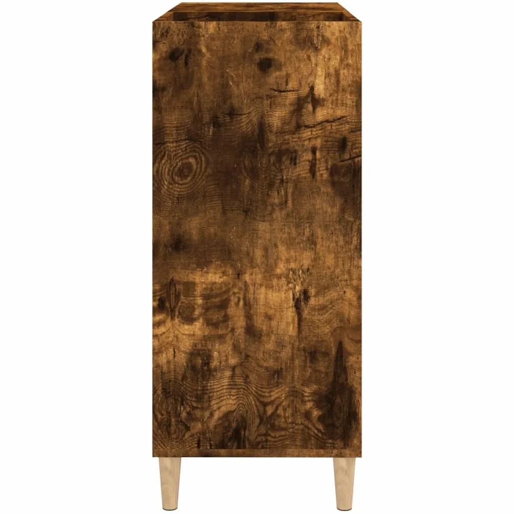 Meuble à disques en chêne fumé – Étagère à bibliothèque multifonction pour CD et vinyles – Meuble étroit pour TV et salon – 84,5 x 38 x 89 cm en bois multicouche