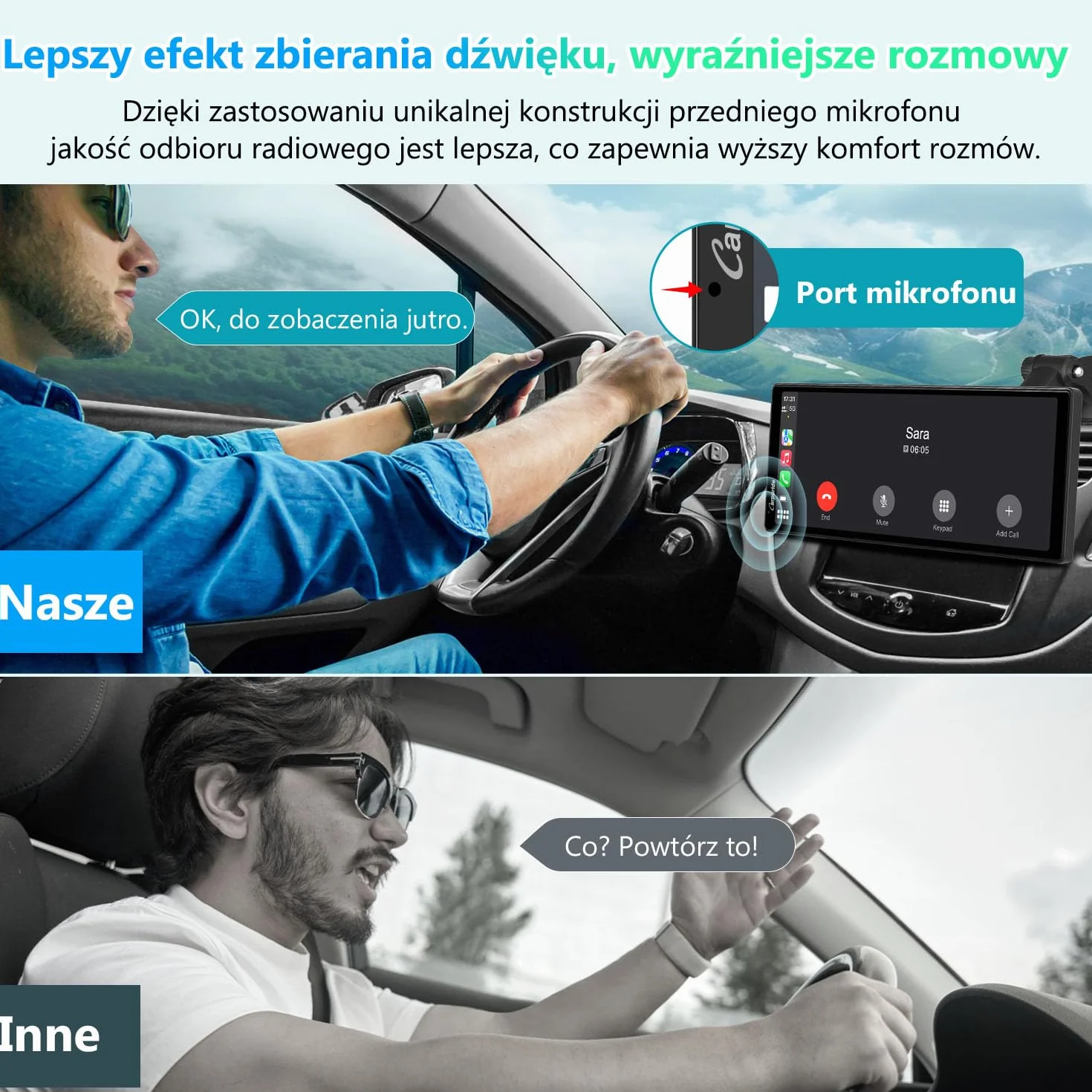 Przenośny ekran Carplay, Carpuride V92R Wireless Carplay i Android Auto, 10,26-calowy ekran dotykowy HD 1080P z prawdziwą kamerą cofania 720P / BT 5.0/Mirror Link Support Truck RV Dash Mount