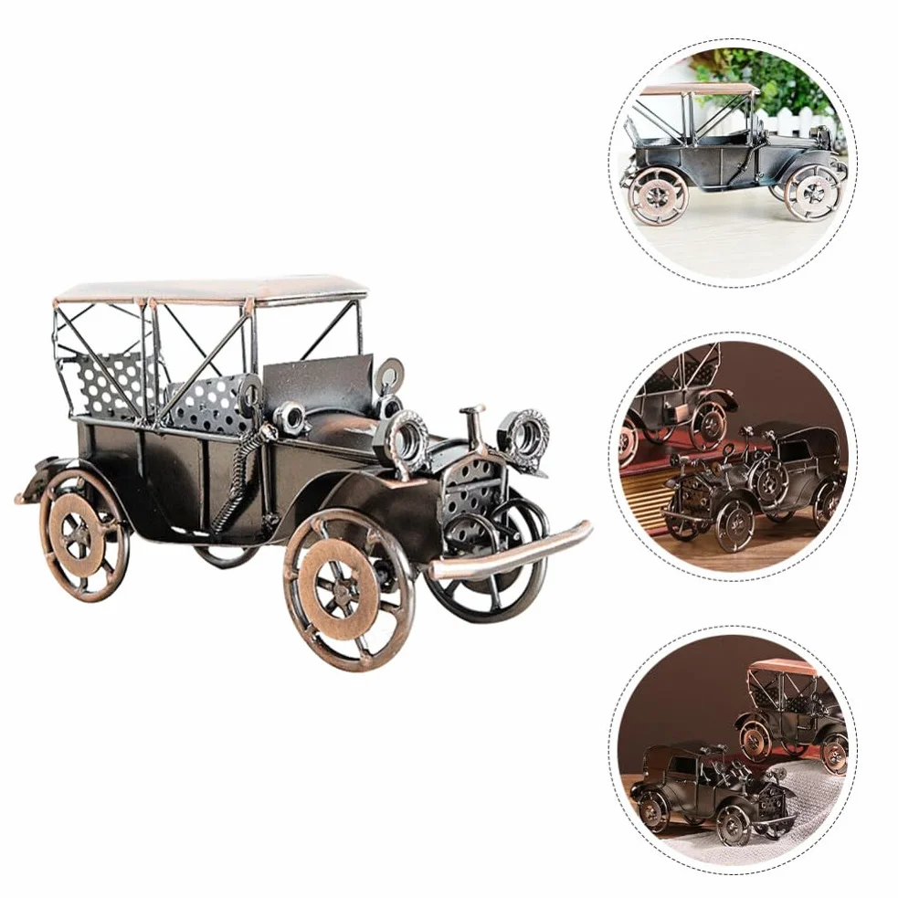 PRETYZOOM Voiture Rétro Fer Modèle Miniature Vintage pour Salon Bureau Ornement Industriel